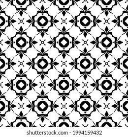 floral seamless pattern background. Geometric ornament for wallpapers and backgrounds. pattern with Black and white color. 