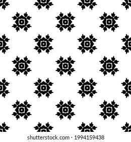 fondo de patrón sin soldadura floral. Ornamento geométrico para fondos de escritorio y fondos. con color negro y blanco. 