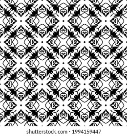 floral seamless pattern background. Geometric ornament for wallpapers and backgrounds. pattern with Black and white color. 