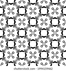 floral seamless pattern background. Geometric ornament for wallpapers and backgrounds. pattern with Black and white color. 