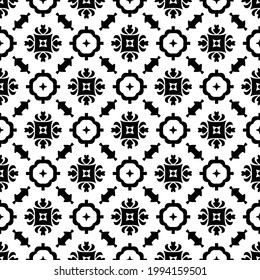 floral seamless pattern background. Geometric ornament for wallpapers and backgrounds. pattern with Black and white color. 