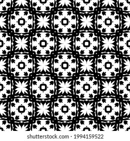 fondo de patrón sin soldadura floral. Ornamento geométrico para fondos de escritorio y fondos. con color negro y blanco. 