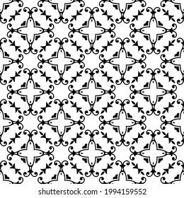 fondo de patrón sin soldadura floral. Ornamento geométrico para fondos de escritorio y fondos. con color negro y blanco. 