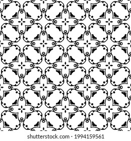 fondo de patrón sin soldadura floral. Ornamento geométrico para fondos de escritorio y fondos. con color negro y blanco. 