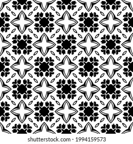 floral seamless pattern background. Geometric ornament for wallpapers and backgrounds. pattern with Black and white color. 