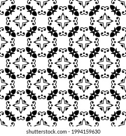floral seamless pattern background. Geometric ornament for wallpapers and backgrounds. pattern with Black and white color. 