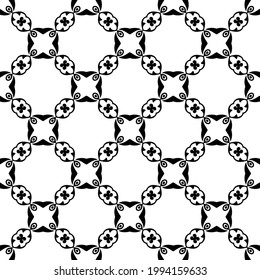 floral seamless pattern background. Geometric ornament for wallpapers and backgrounds. pattern with Black and white color. 