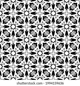 floral seamless pattern background. Geometric ornament for wallpapers and backgrounds. pattern with Black and white color. 