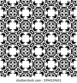 fondo de patrón sin soldadura floral. Ornamento geométrico para fondos de escritorio y fondos. con color negro y blanco. 