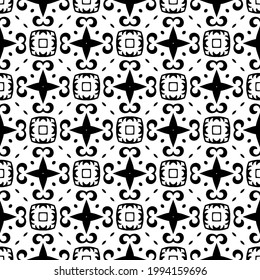 floral seamless pattern background. Geometric ornament for wallpapers and backgrounds. pattern with Black and white color. 