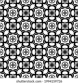 floral seamless pattern background. Geometric ornament for wallpapers and backgrounds. pattern with Black and white color. 