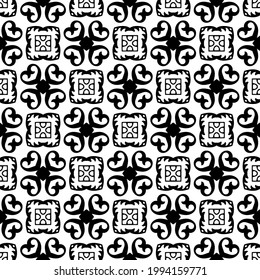 floral seamless pattern background. Geometric ornament for wallpapers and backgrounds. pattern with Black and white color. 