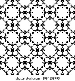 floral seamless pattern background. Geometric ornament for wallpapers and backgrounds. pattern with Black and white color. 