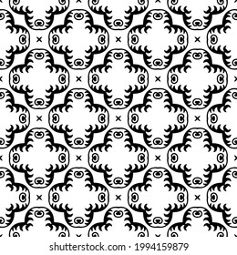 fondo de patrón sin soldadura floral. Ornamento geométrico para fondos de escritorio y fondos. con color negro y blanco. 