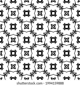 floral seamless pattern background. Geometric ornament for wallpapers and backgrounds. pattern with Black and white color. 