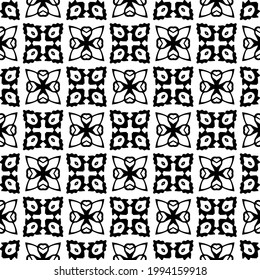 floral seamless pattern background. Geometric ornament for wallpapers and backgrounds. pattern with Black and white color. 