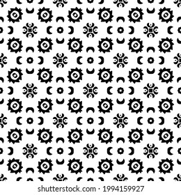 floral seamless pattern background. Geometric ornament for wallpapers and backgrounds. pattern with Black and white color. 