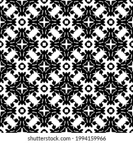 fondo de patrón sin soldadura floral. Ornamento geométrico para fondos de escritorio y fondos. con color negro y blanco. 