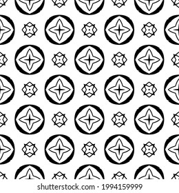 floral seamless pattern background. Geometric ornament for wallpapers and backgrounds. pattern with Black and white color. 