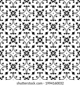 floral seamless pattern background. Geometric ornament for wallpapers and backgrounds. pattern with Black and white color. 