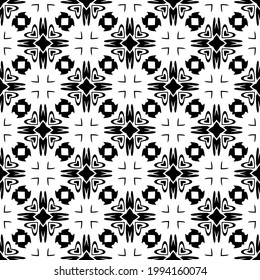fondo de patrón sin soldadura floral. Ornamento geométrico para fondos de escritorio y fondos. con color negro y blanco. 