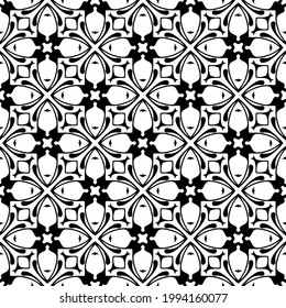 floral seamless pattern background. Geometric ornament for wallpapers and backgrounds. pattern with Black and white color. 