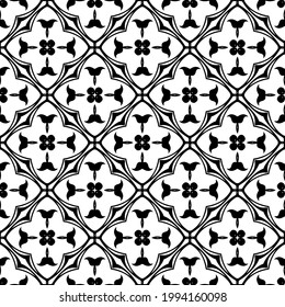 floral seamless pattern background. Geometric ornament for wallpapers and backgrounds. pattern with Black and white color. 