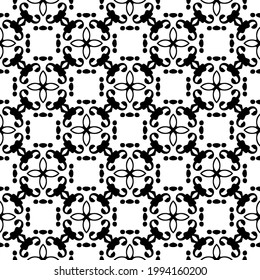 floral seamless pattern background. Geometric ornament for wallpapers and backgrounds. pattern with Black and white color. 