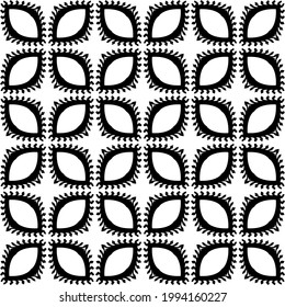 floraler nahtloser Musterhintergrund. Geometrisches Ornament für Bildschirmhintergründe und Hintergründe. Muster mit schwarz-weißer Farbe.