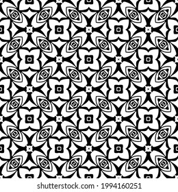 floral seamless pattern background. Geometric ornament for wallpapers and backgrounds. pattern with Black and white color. 