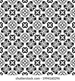 floral seamless pattern background. Geometric ornament for wallpapers and backgrounds. pattern with Black and white color. 