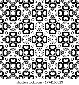 fondo de patrón sin soldadura floral. Ornamento geométrico para fondos de escritorio y fondos. con color negro y blanco. 