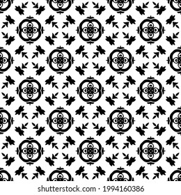 floral seamless pattern background. Geometric ornament for wallpapers and backgrounds. pattern with Black and white color. 