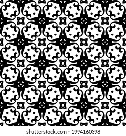 fondo de patrón sin soldadura floral. Ornamento geométrico para fondos de escritorio y fondos. con color negro y blanco. 