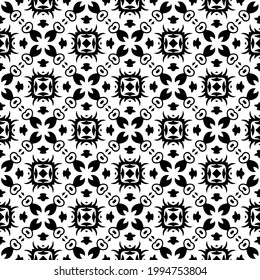 fondo de patrón sin soldadura floral. Ornamento geométrico para fondos de escritorio y fondos. con color negro y blanco. 