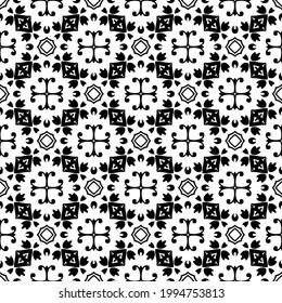 floral seamless pattern background. Geometric ornament for wallpapers and backgrounds. pattern with Black and white color. 