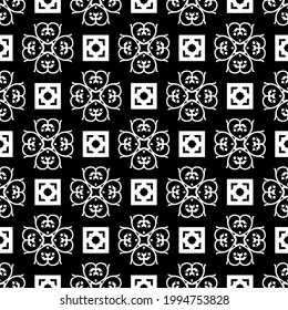 fondo de patrón sin soldadura floral. Ornamento geométrico para fondos de escritorio y fondos. con color negro y blanco.