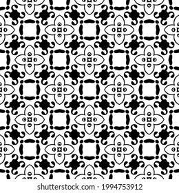 floral seamless pattern background. Geometric ornament for wallpapers and backgrounds. pattern with Black and white color. 