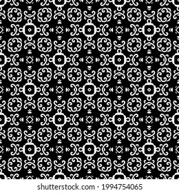 floral seamless pattern background. Geometric ornament for wallpapers and backgrounds. pattern with Black and white color. 