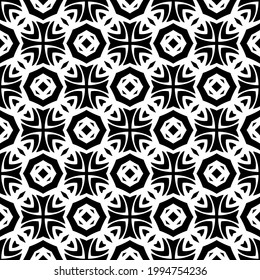 floral seamless pattern background. Geometric ornament for wallpapers and backgrounds. pattern with Black and white color.