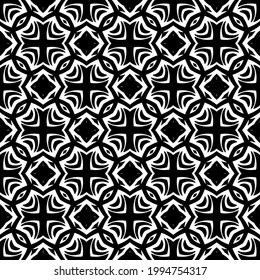 fondo de patrón sin soldadura floral. Ornamento geométrico para fondos de escritorio y fondos. con color negro y blanco. 