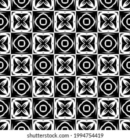 floral seamless pattern background. Geometric ornament for wallpapers and backgrounds. pattern with Black and white color. 
