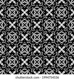 floral seamless pattern background. Geometric ornament for wallpapers and backgrounds. pattern with Black and white color. 