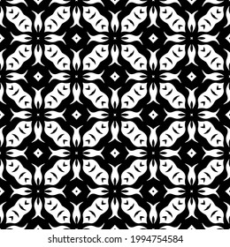 floral seamless pattern background. Geometric ornament for wallpapers and backgrounds. pattern with Black and white color. 