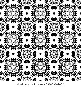 floral seamless pattern background. Geometric ornament for wallpapers and backgrounds. pattern with Black and white color.