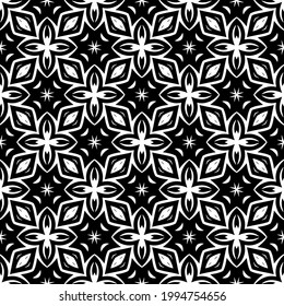 floral seamless pattern background. Geometric ornament for wallpapers and backgrounds. pattern with Black and white color. 