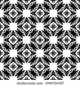 floral seamless pattern background. Geometric ornament for wallpapers and backgrounds. pattern with Black and white color. 