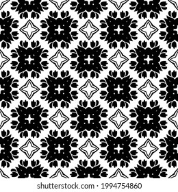 floral seamless pattern background. Geometric ornament for wallpapers and backgrounds. pattern with Black and white color.