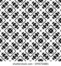 floral seamless pattern background. Geometric ornament for wallpapers and backgrounds. pattern with Black and white color.