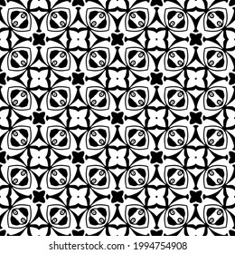 fondo de patrón sin soldadura floral. Ornamento geométrico para fondos de escritorio y fondos. con color negro y blanco.